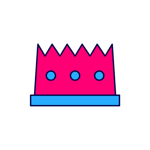 填充轮廓国王皇冠图标孤立的白色背景。向量图片下载