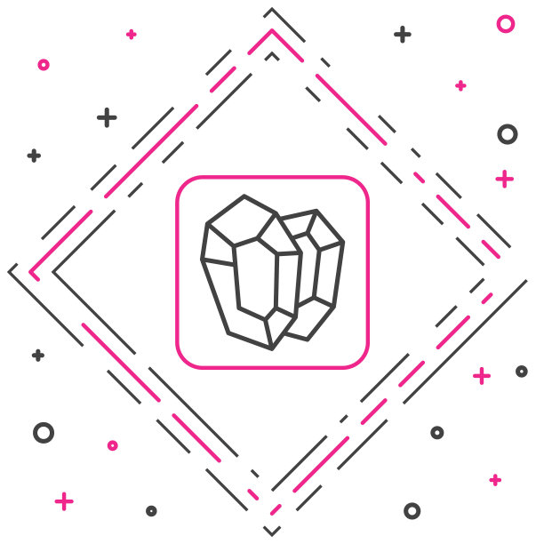 线宝石石图标孤立的白色背景。首饰的象征。钻石。色彩缤纷的轮廓概念。向量图片下载