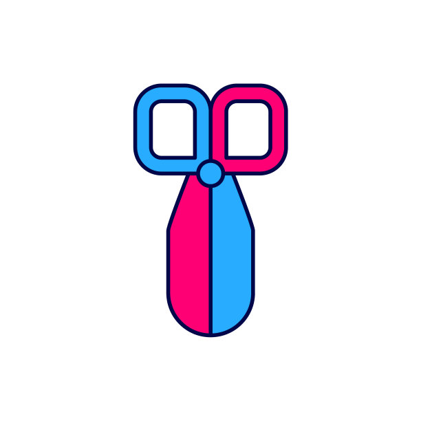 填充轮廓剪刀图标孤立的白色背景。刀具标志。向量图片下载