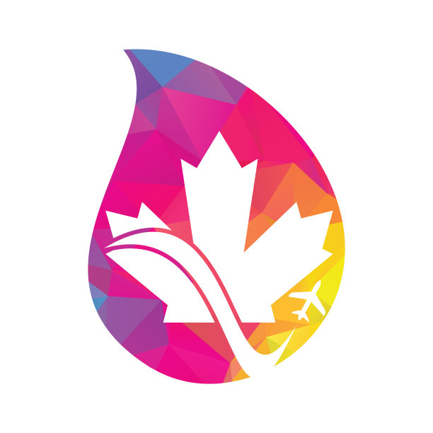 加拿大旅行drop形状矢量概念标志设计。图片下载