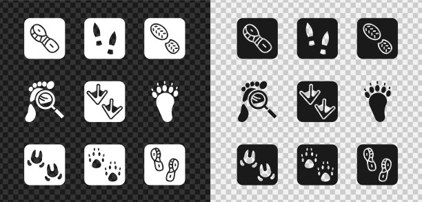 设人的脚印鞋野猪的爪子图片下载