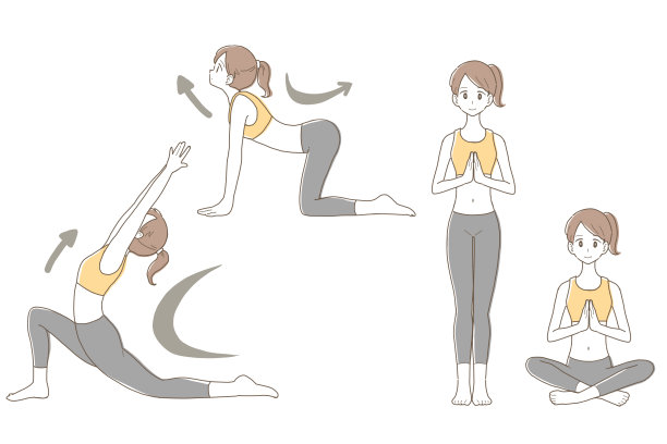 女性瑜伽姿势插图集图片下载