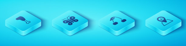 设定等距鸡腿蝴蝶野餐图片下载