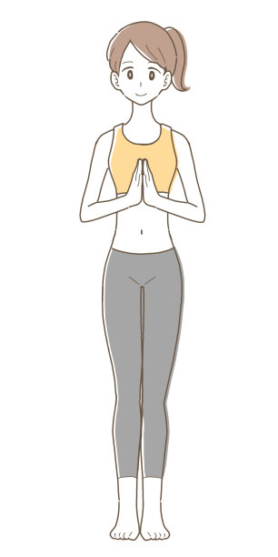 瑜伽女性“拜太阳姿势”示意图图片下载