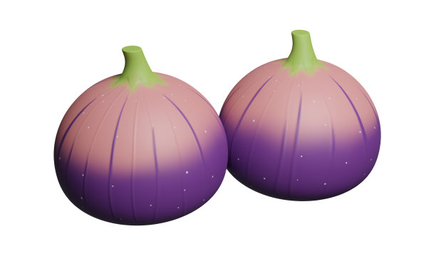 无花果果实孤立在白色背景上。三维渲染图片下载