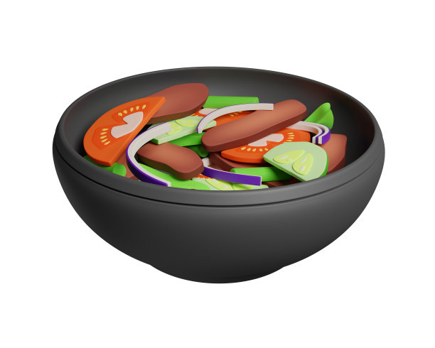 泰国牛肉沙拉yum nua。三维渲染图片下载