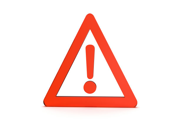 注意标志3d渲染孤立的白色背景与阴影图片下载