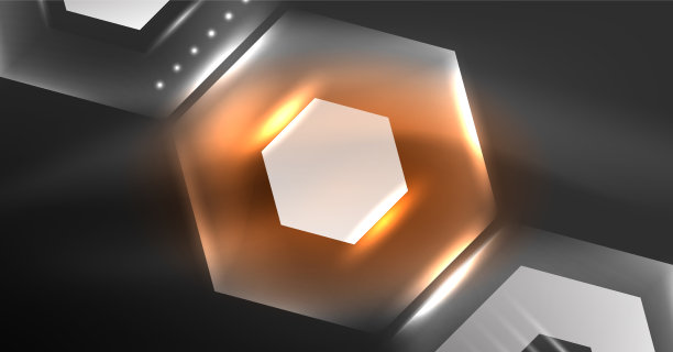 霓虹六边形背景高科技设计图片下载