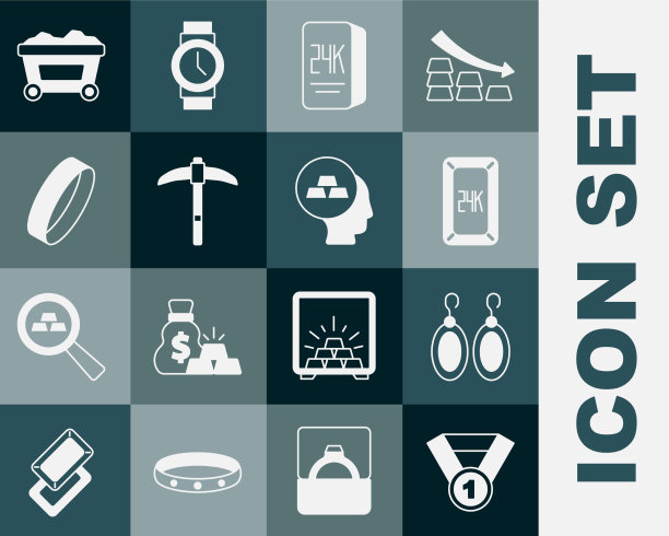 镶金耳环条24k鹤嘴锄矿图片下载