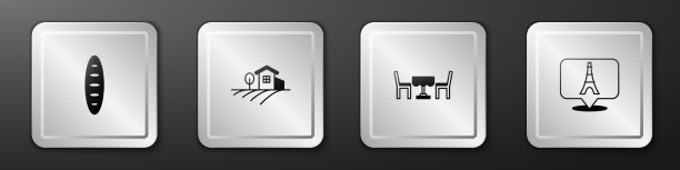 法式长棍面包集乡村风景咖啡馆图片下载