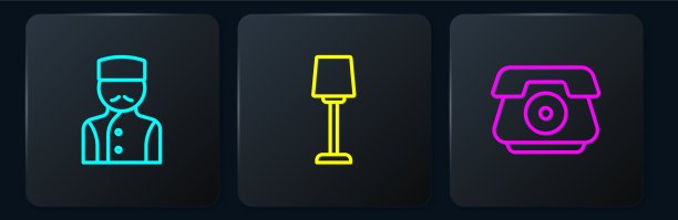 设置门房电话听筒和桌子图片下载