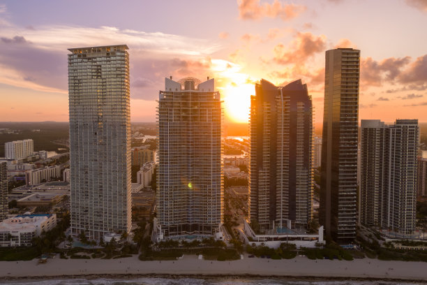 迈阿密海滩的日落景色图片下载