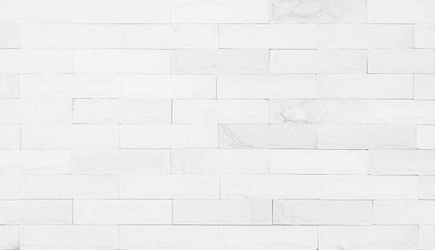现代白色砖墙背景照片的细节。白色砖墙纹理背景为石瓦块，涂以灰色浅色壁纸现代内外和背景设计。图片下载