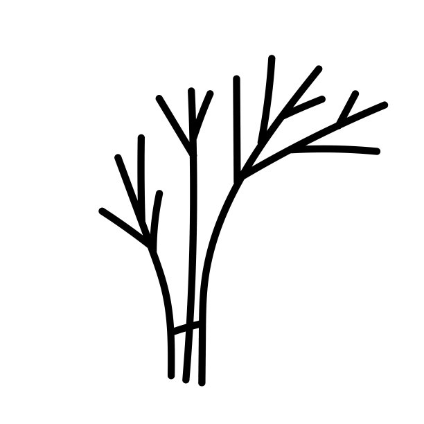 黑白模板树图标。矢量符号符号孤立在白色背景上。树平面线条图标集。植物、景观设计。经营理念图片下载