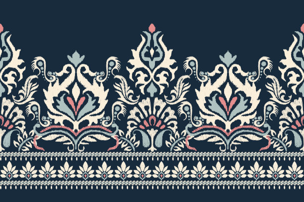 锦缎印花佩斯利花纹图片下载