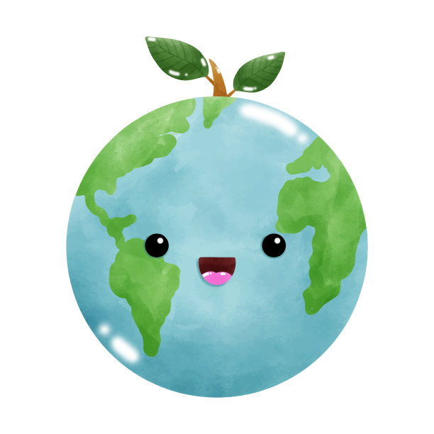 世界水彩情感元素，世界环境日，拯救世界，地球日，白色背景矢量插画图片下载