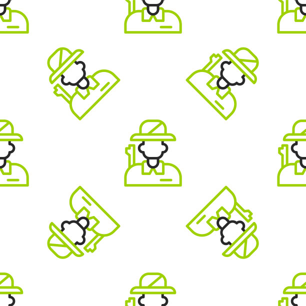 线猎人图标隔离无缝图案在白色背景。向量图片下载