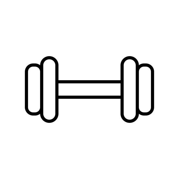 哑铃图标矢量设计模板简单而现代图片下载
