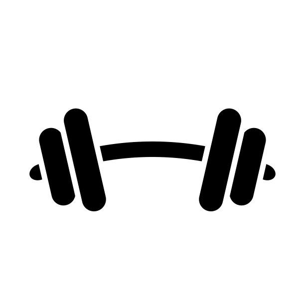 哑铃图标矢量设计模板简单而现代图片下载