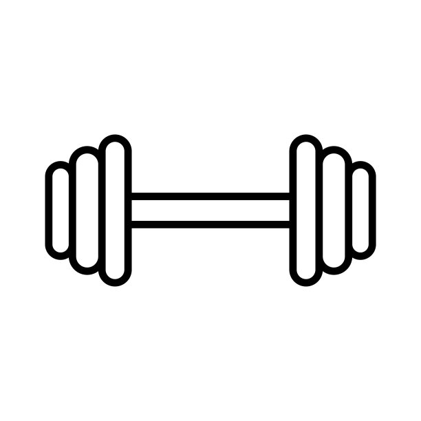 哑铃图标矢量设计模板简单而现代图片下载