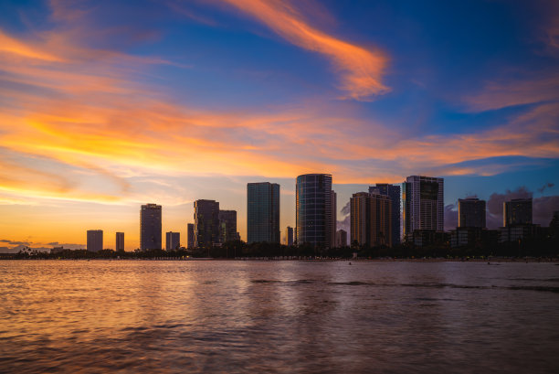 瓦胡岛火奴鲁鲁夜景图片下载
