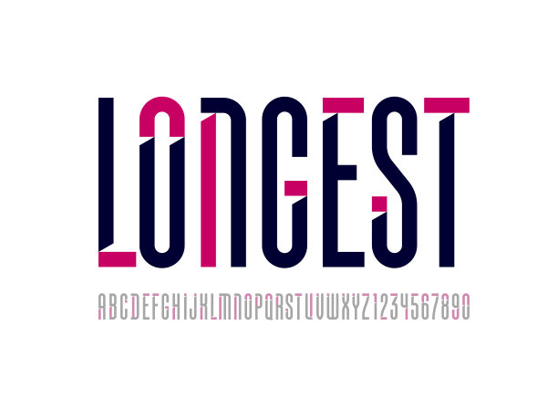 最长的字体，高字母，裁切的字母和数字制成内部角度衬线斜角类型，为您的设计:标志，电影横幅，电影海报或报纸，矢量插图10EPS图片下载