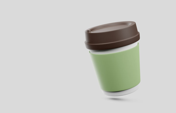 咖啡杯3d灰色背景图片下载