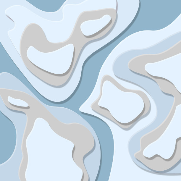 浮冰，冬季河流，化石，地区地图，地名。纸板层，抽象的波浪形状。图片下载