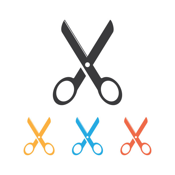 剪刀图标隔离矢量插图。图片下载