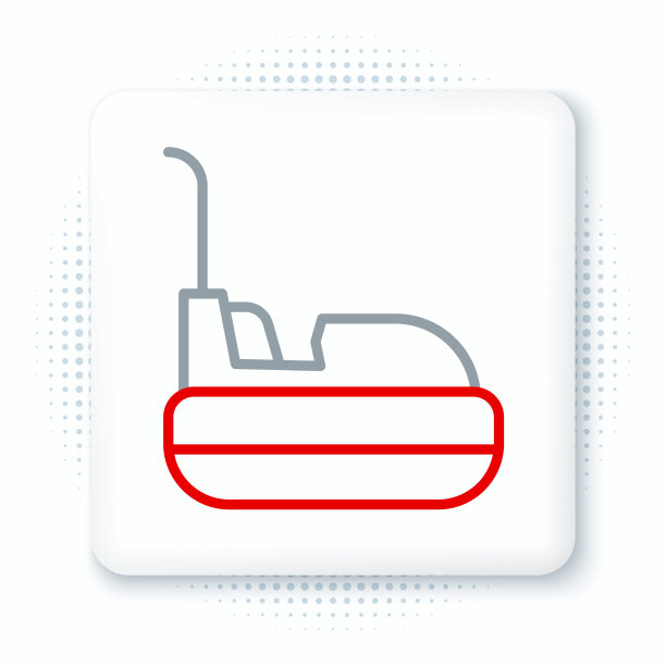 线碰碰车图标孤立的白色背景。游乐园。儿童娱乐乐园、休闲公园。色彩缤纷的轮廓概念。向量图片下载