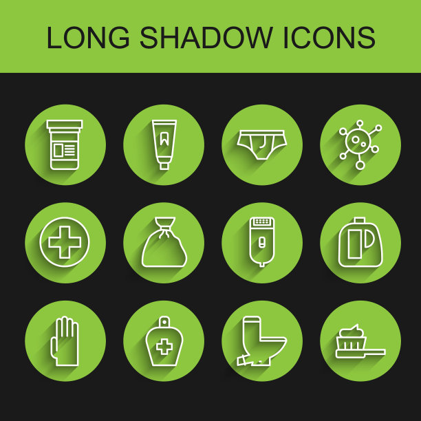 橡胶手套，药瓶，马桶，带牙膏的牙刷，垃圾袋，清洗剂瓶和电动理发器。向量图片下载