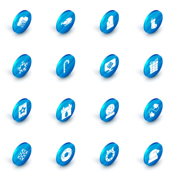 套装烤火鸡或鸡肉，圣诞手套，袜子，雪花，智能手机和雪花，带条纹的拐杖糖，礼盒和语音泡泡图标。向量图片下载