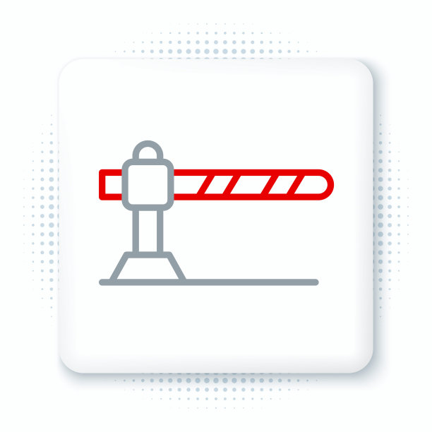 线停车障碍图标孤立的白色背景。街道路停边界。色彩缤纷的轮廓概念。向量图片下载