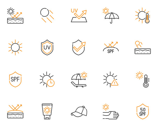 集紫外线图标，防晒，防紫外线图片下载