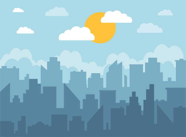 天空中的城市剪影图片下载