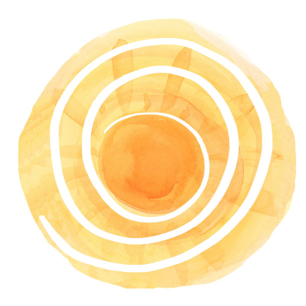 太阳水彩与漩涡热射线剪辑艺术图片下载