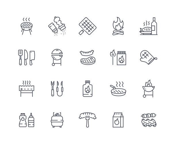 烧烤图标大纲集图片下载
