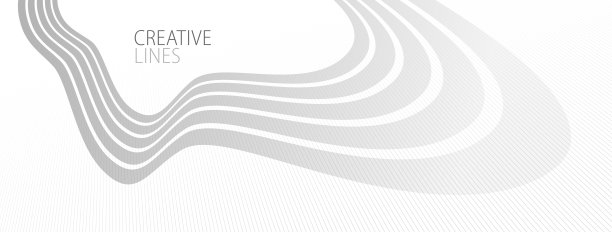 浅灰色线条在3D透视矢量抽象背景，轻松柔和的凉爽插图，流畅的运动和优雅的梯度。图片下载