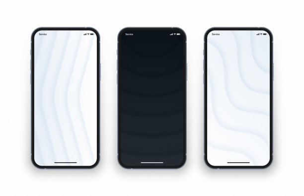 黑白3D分层动态结构壁纸上孤立的手机图片下载