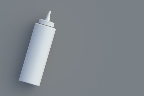装蛋黄酱的瓶子。快餐概念。前视图。副本的空间。三维渲染图片下载