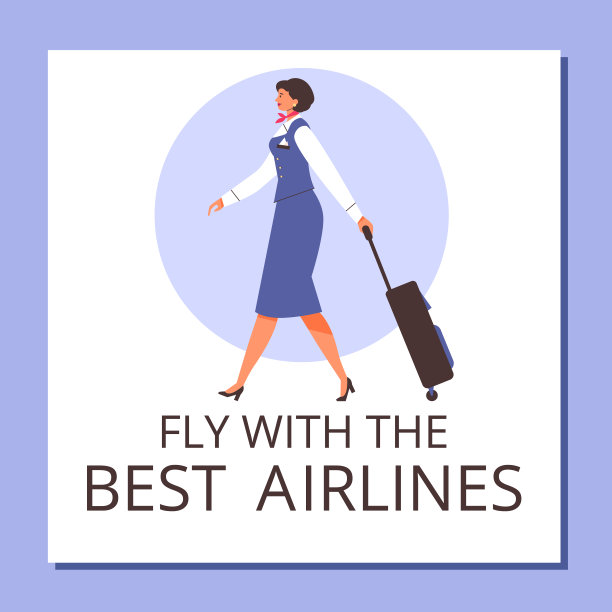 航空公司横幅或海报的社交网络，平面矢量插图。图片下载