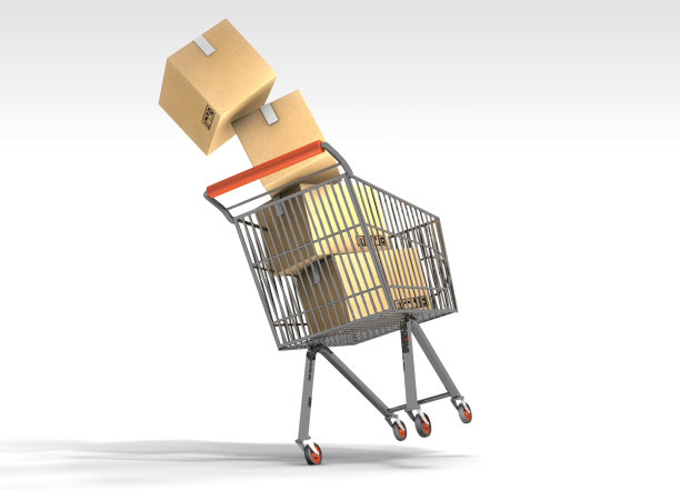 超载和不平衡的市场手推车图片下载