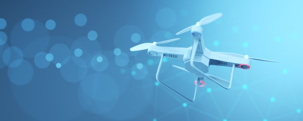 无人机飞行概念。用无人机送货。3 d渲染。图片下载
