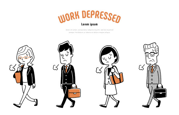 矢量插图素材:商务人士走路沮丧图片下载