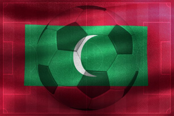 3d马尔代夫国旗的插图-现实的挥舞织物旗帜图片下载