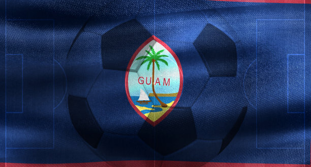 关岛旗-逼真的挥动织物旗图片下载