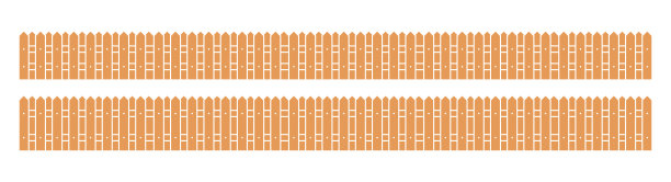 彩色栅栏在平面风格矢量插图孤立的白色图片下载