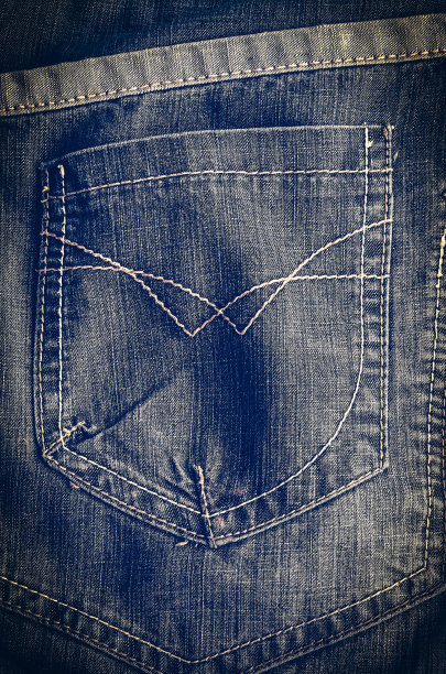 蓝色牛仔裤口袋作为背景。图片下载
