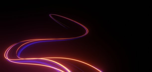 3d渲染技术抽象彩色高速光尾背景，运动效果，霓虹灯最快发光，空旷空间场景，聚光灯，网络未来科幻背景，图片下载