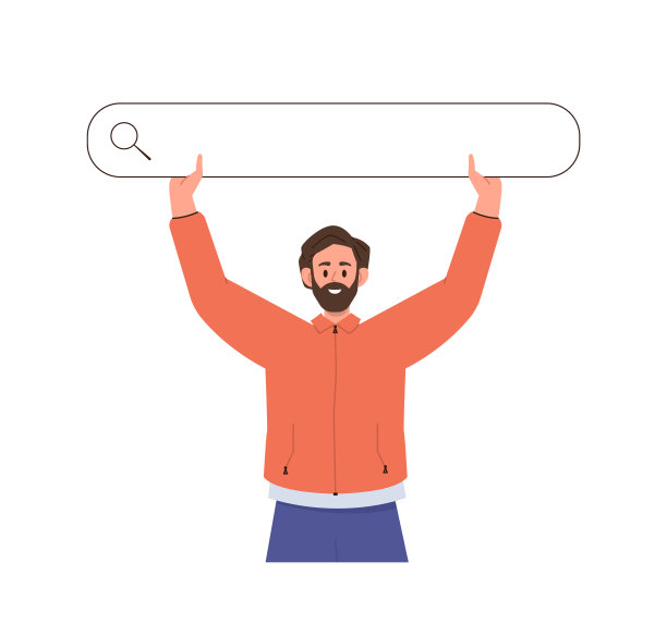 年轻人在互联网上使用浏览器搜索字符进行商业研究和分析图片下载